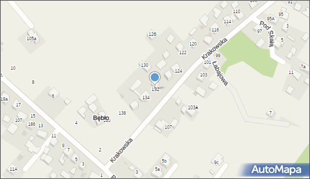 Bębło, Krakowska, 132, mapa Bębło