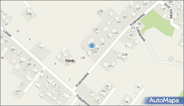 Bębło, Krakowska, 136, mapa Bębło