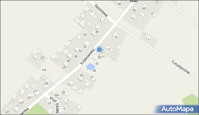 Bębło, Krakowska, 81, mapa Bębło