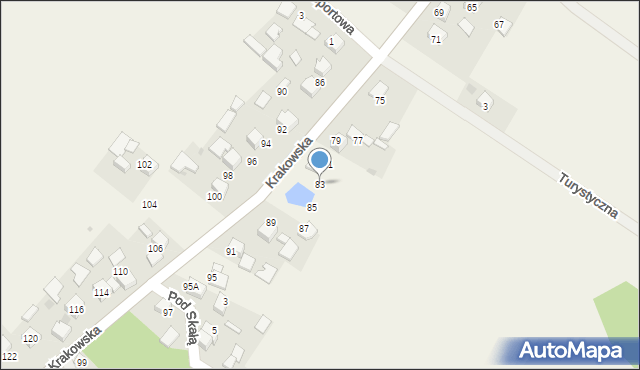 Bębło, Krakowska, 83, mapa Bębło