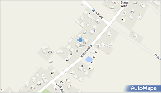 Bębło, Krakowska, 94, mapa Bębło