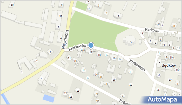 Będków, Krakowska, 19, mapa Będków