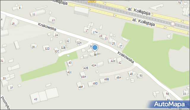 Będzin, Krakowska, 38, mapa Będzin