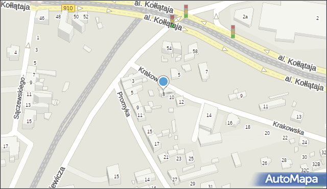 Będzin, Krakowska, 8, mapa Będzin