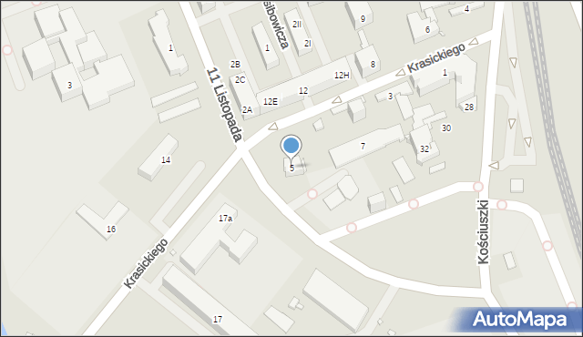 Będzin, Krasickiego Ignacego, bp., 5, mapa Będzin