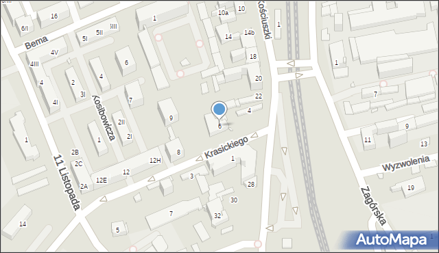 Będzin, Krasickiego Ignacego, bp., 6, mapa Będzin