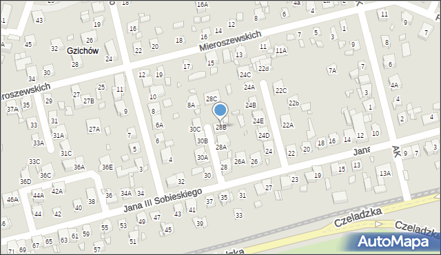 Będzin, Króla Jana III Sobieskiego, 28B, mapa Będzin