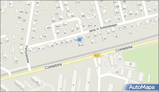 Będzin, Króla Jana III Sobieskiego, 57, mapa Będzin