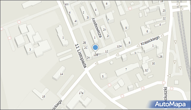 Będzin, Krasickiego Ignacego, bp., 12E, mapa Będzin