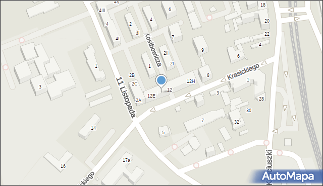 Będzin, Krasickiego Ignacego, bp., 12F, mapa Będzin