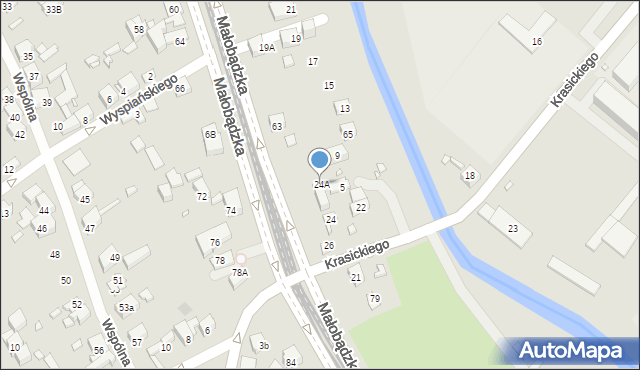 Będzin, Krasickiego Ignacego, bp., 24A, mapa Będzin