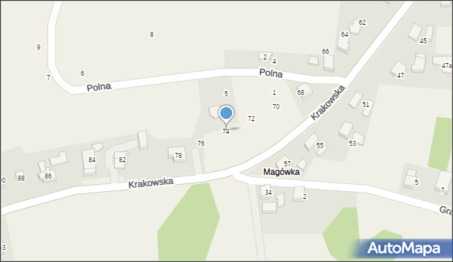 Bestwina, Krakowska, 74, mapa Bestwina