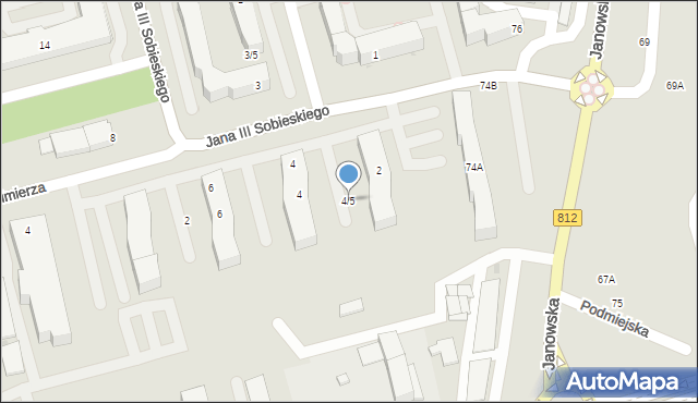 Biała Podlaska, Króla Jana III Sobieskiego, 4/5, mapa Białej Podlaskiej