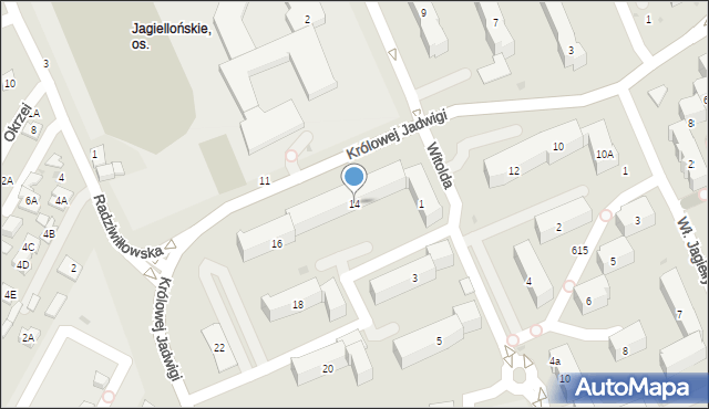 Biała Podlaska, Królowej Jadwigi, 14, mapa Białej Podlaskiej