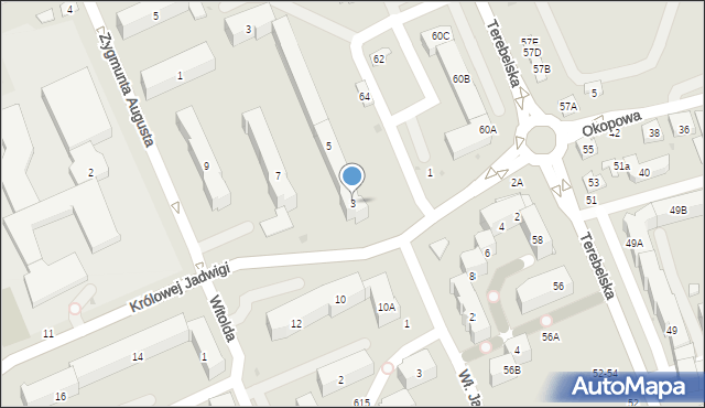 Biała Podlaska, Królowej Jadwigi, 3, mapa Białej Podlaskiej