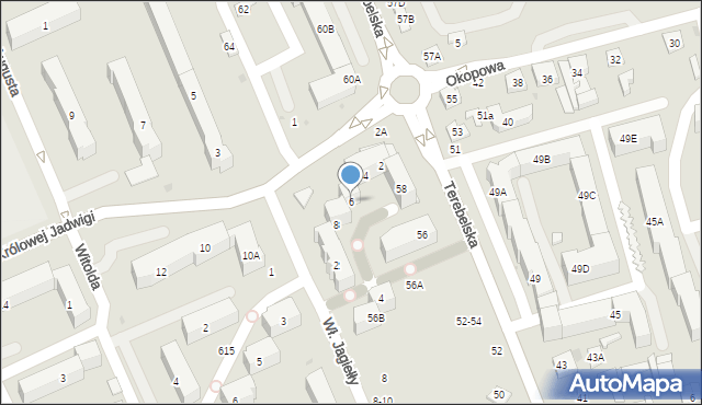 Biała Podlaska, Królowej Jadwigi, 6, mapa Białej Podlaskiej