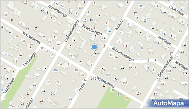 Biała Podlaska, Krucza, 15, mapa Białej Podlaskiej