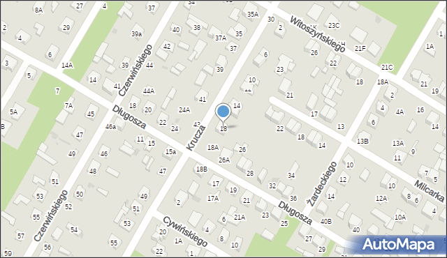 Biała Podlaska, Krucza, 18, mapa Białej Podlaskiej