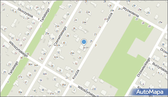 Biała Podlaska, Krucza, 27, mapa Białej Podlaskiej