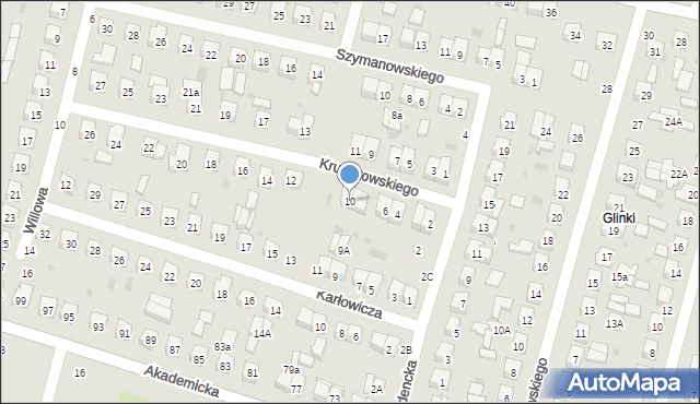 Biała Podlaska, Kruczkowskiego Kazimierza, 10, mapa Białej Podlaskiej