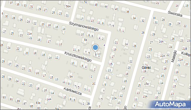 Biała Podlaska, Kruczkowskiego Kazimierza, 3, mapa Białej Podlaskiej