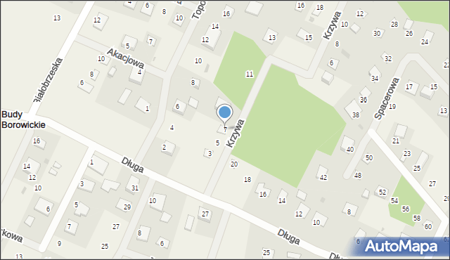 Białobrzegi, Krzywa, 7, mapa Białobrzegi