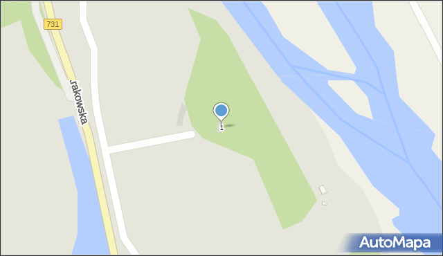 Białobrzegi, Krakowska, 1, mapa Białobrzegi