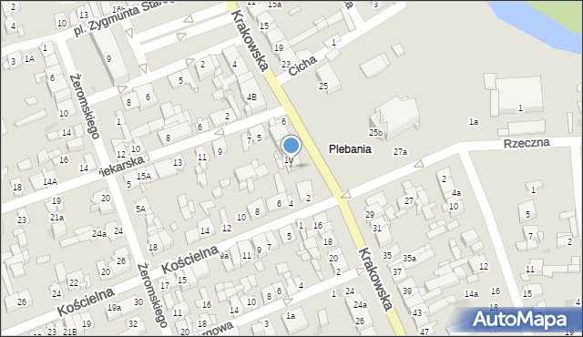 Białobrzegi, Krakowska, 12, mapa Białobrzegi