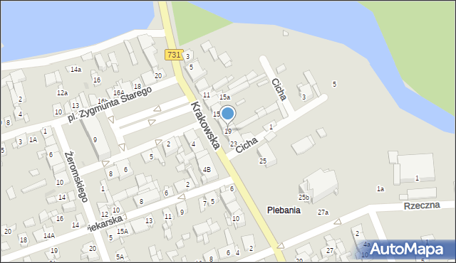 Białobrzegi, Krakowska, 19, mapa Białobrzegi