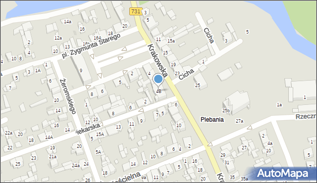 Białobrzegi, Krakowska, 4B, mapa Białobrzegi
