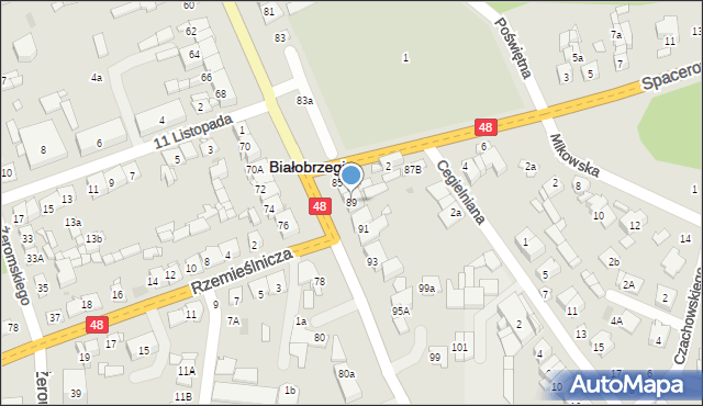 Białobrzegi, Krakowska, 89, mapa Białobrzegi
