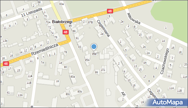 Białobrzegi, Krakowska, 99a, mapa Białobrzegi