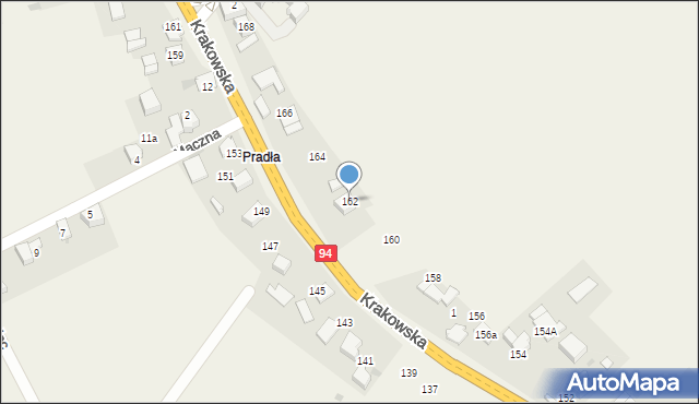 Biały Kościół, Krakowska, 162, mapa Biały Kościół