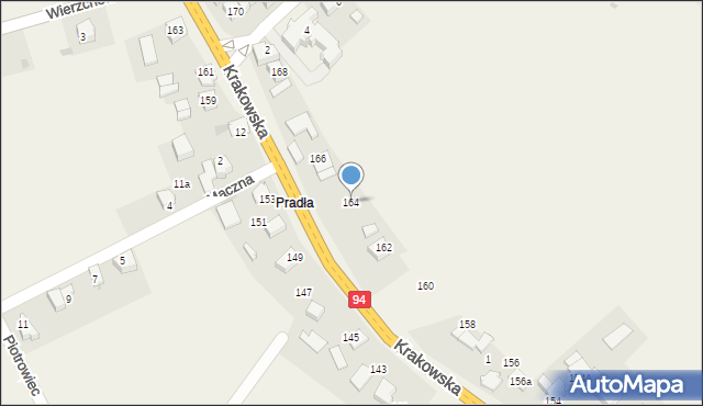 Biały Kościół, Krakowska, 164, mapa Biały Kościół