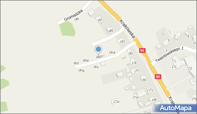 Biały Kościół, Krakowska, 181c, mapa Biały Kościół