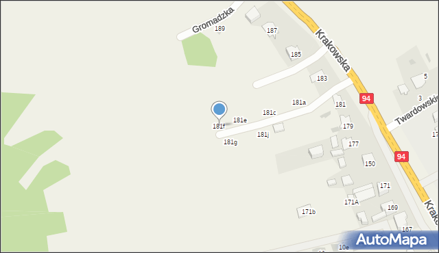 Biały Kościół, Krakowska, 181f, mapa Biały Kościół