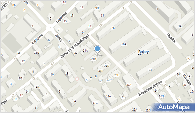 Białystok, Króla Jana III Sobieskiego, 24G, mapa Białegostoku