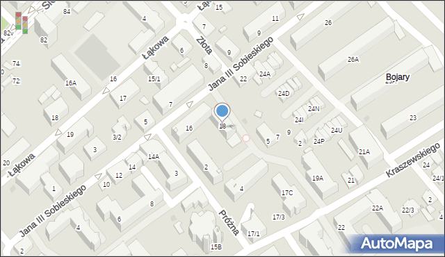 Białystok, Króla Jana III Sobieskiego, 18, mapa Białegostoku