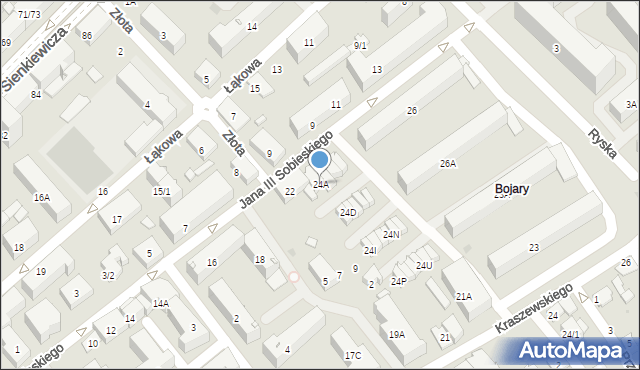 Białystok, Króla Jana III Sobieskiego, 24A, mapa Białegostoku