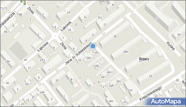 Białystok, Króla Jana III Sobieskiego, 24C, mapa Białegostoku