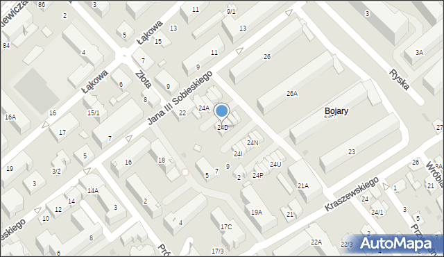 Białystok, Króla Jana III Sobieskiego, 24D, mapa Białegostoku