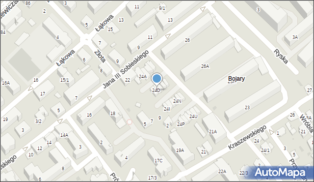 Białystok, Króla Jana III Sobieskiego, 24E, mapa Białegostoku