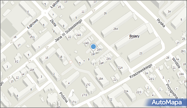 Białystok, Króla Jana III Sobieskiego, 24I, mapa Białegostoku