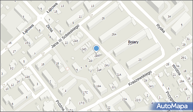 Białystok, Króla Jana III Sobieskiego, 24N, mapa Białegostoku