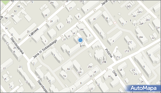 Białystok, Króla Jana III Sobieskiego, 8, mapa Białegostoku