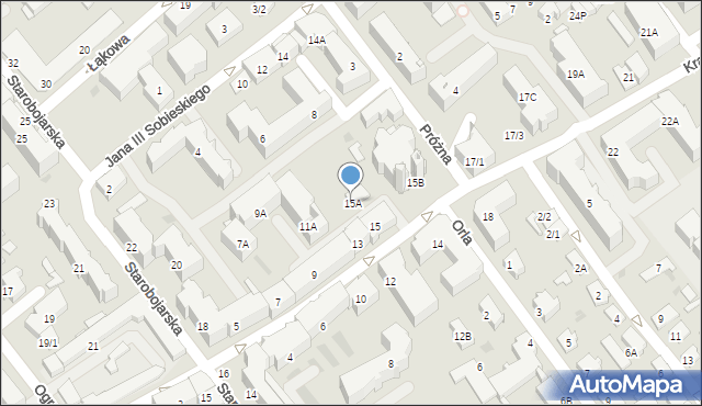 Białystok, Kraszewskiego Józefa Ignacego, 15A, mapa Białegostoku