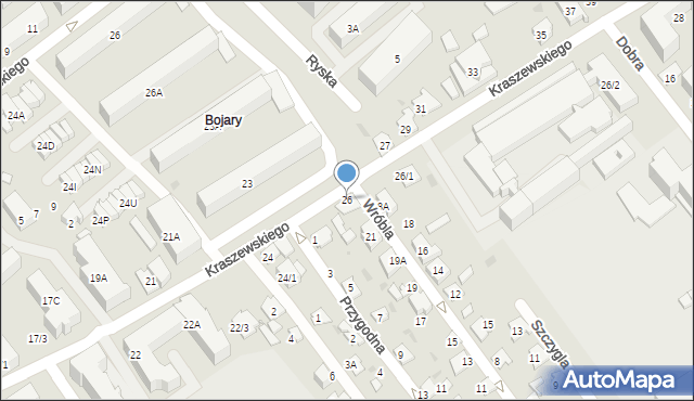 Białystok, Kraszewskiego Józefa Ignacego, 26, mapa Białegostoku