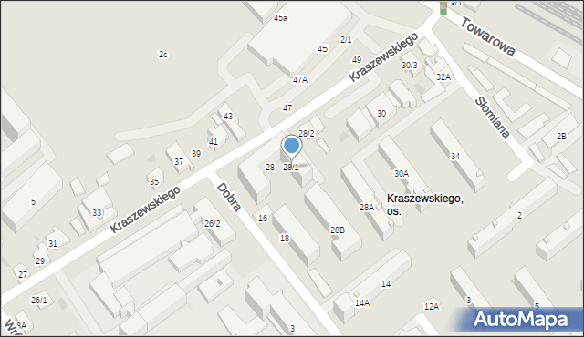 Białystok, Kraszewskiego Józefa Ignacego, 28/1, mapa Białegostoku