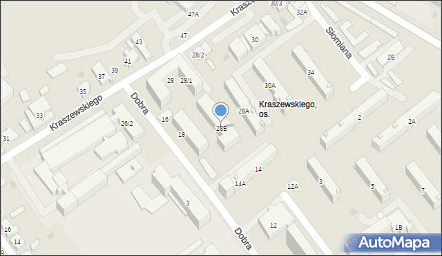 Białystok, Kraszewskiego Józefa Ignacego, 28B, mapa Białegostoku