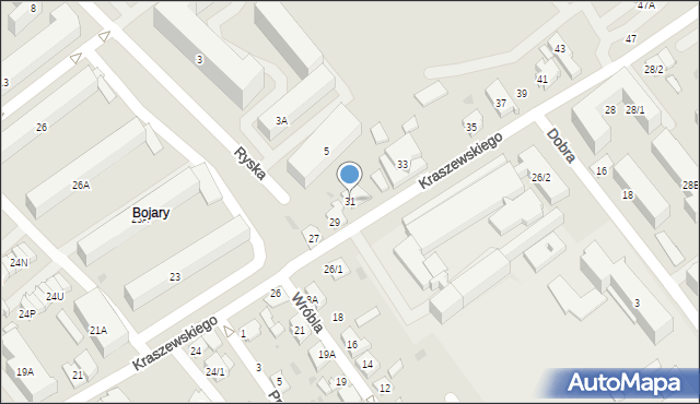 Białystok, Kraszewskiego Józefa Ignacego, 31, mapa Białegostoku